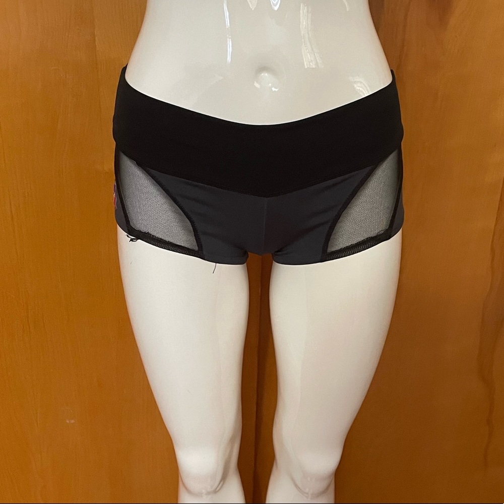 Bad Kitty Pole Shorts Size Small Black Mesh Dance Fitness